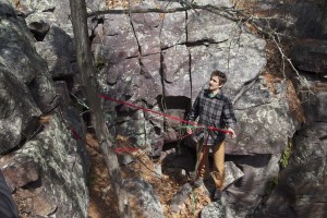 Eric demonstrating the importance of checking over knots... make sure it is not a slip knot!  