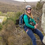 Katie rappelling.